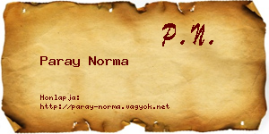 Paray Norma névjegykártya
